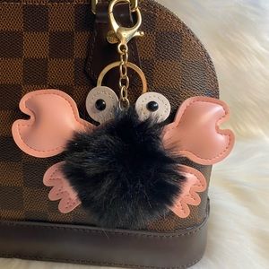 Crab pompom bag charm Keychain
